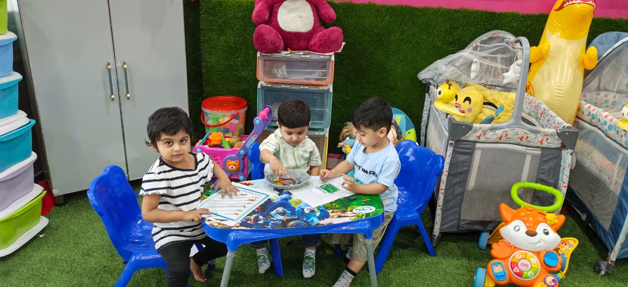 A child feeling at home in our colourful daycare
