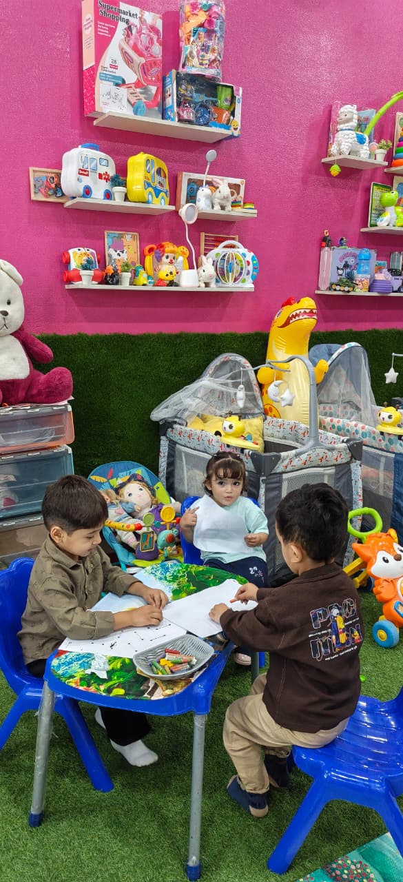 Our colourful daycare playroom
